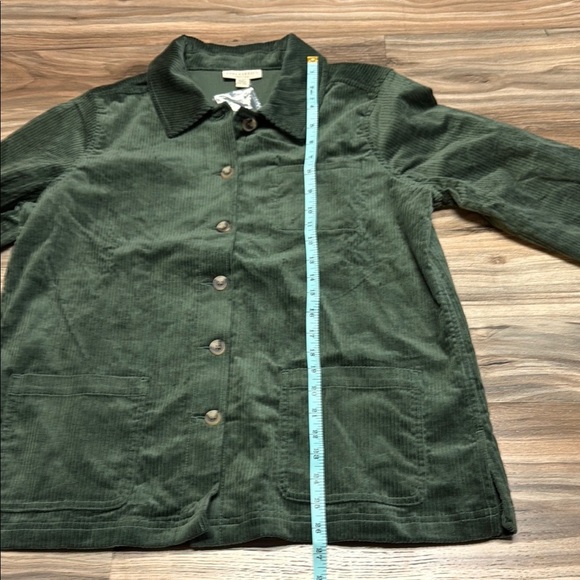 Appleseeds Jacket Womans M Petites Green Corduroy Casual Shacket Button Up NWT - Picture 7 of 10